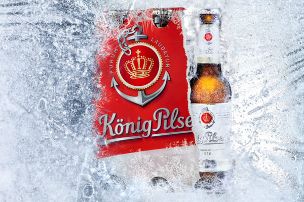 König Pilsener im Eisblock